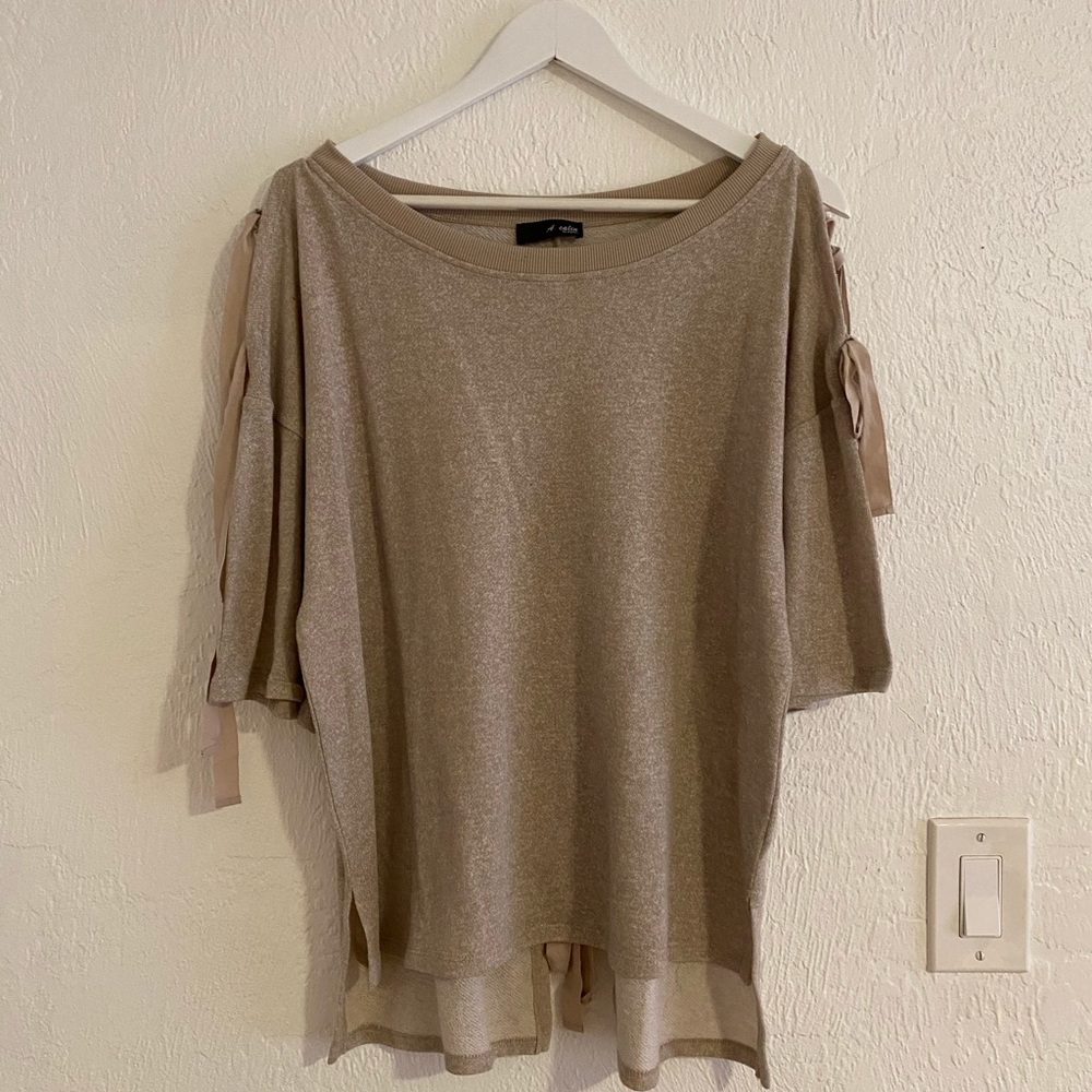 Short Sleeve Sweatshirt Material Boxy Top